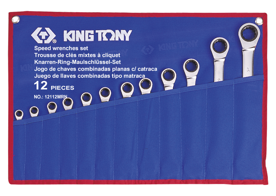 KING TONY Trousse de clés mixtes à cliquet métriques – 12 pièces