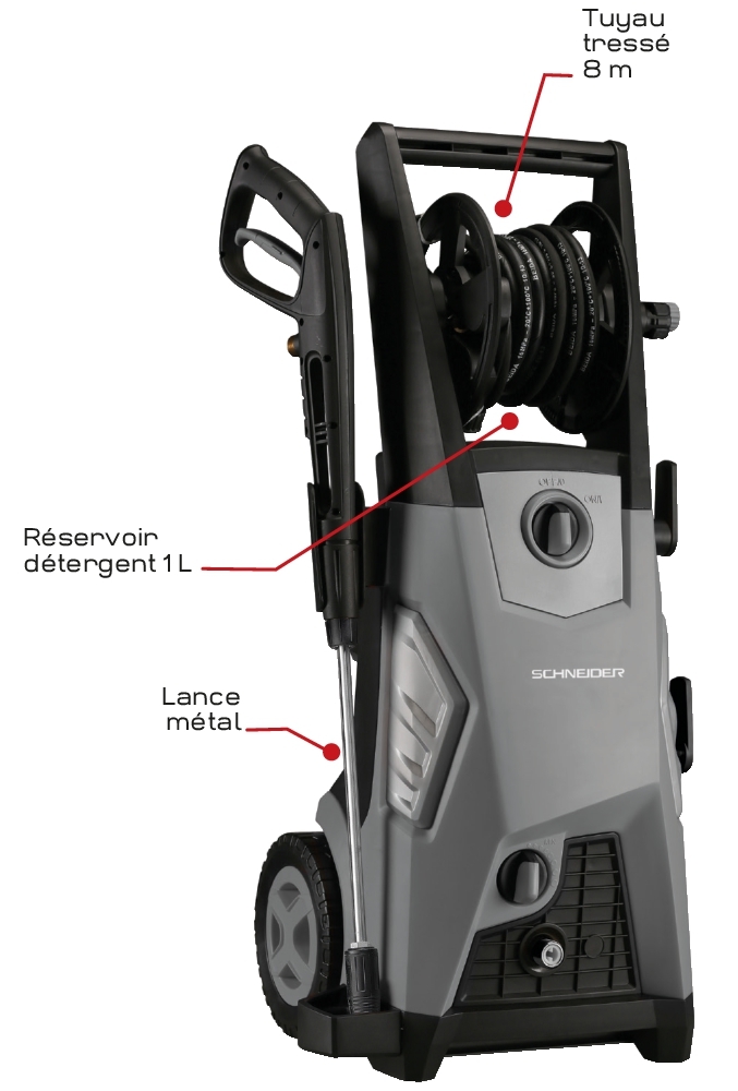 SCHNEIDER Nettoyeur HP eau froide 230V 7,2 l/min 150 bar garantie 2 ans