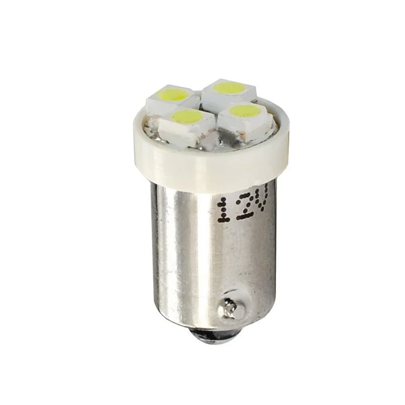 AMPOULES LED X 2 BA9S 4LED SMD3528 BLANC 12V 0,40W