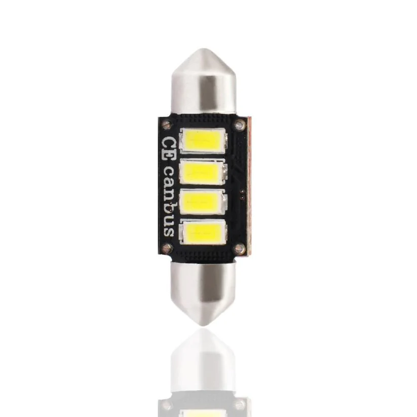 AMPOULES LED X 2 C5W 36MM 4LED SMD5730 CANBUS BLANC 12V 2,3W