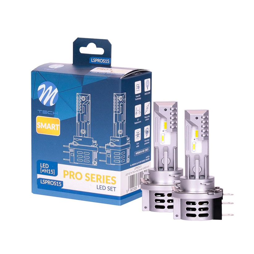 2 AMPOULES LED H15 42W 12V 6000K 4600LM MAX PLUG AND PLAY