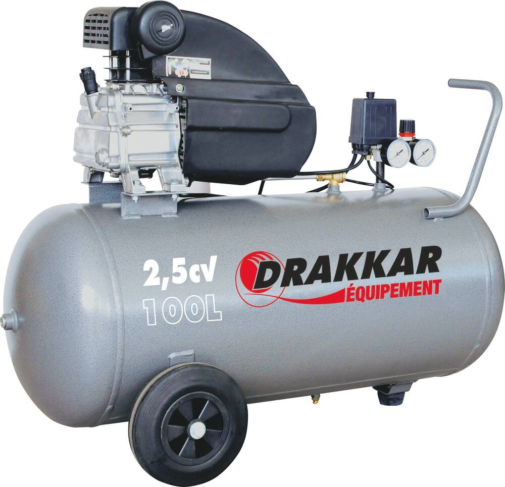 DRAKKAR Compresseur 100L 2,5CV 230V garantie 3ans