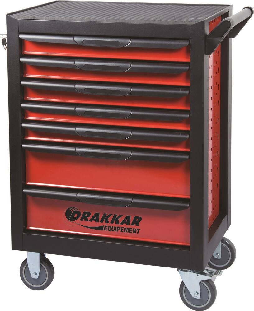 DRAKKAR Servante d’atelier 7 tiroirs composée de 237 outils – modules métal garantie 3 ans