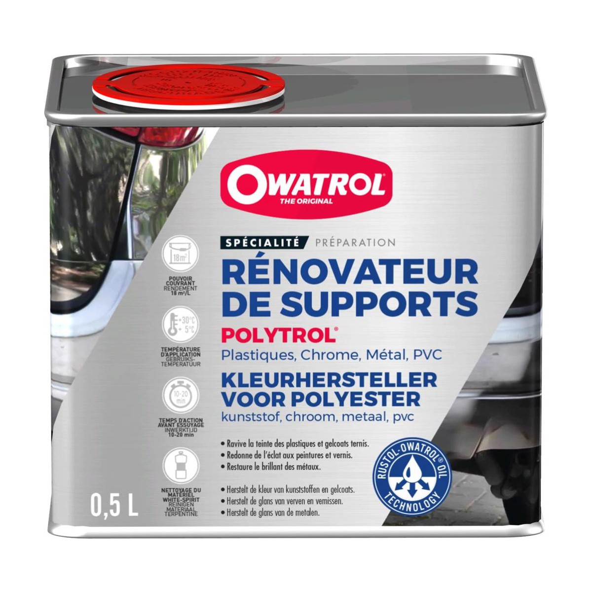 OWATROL polytrol rénovateur plastique extérieur longue durée 500ml